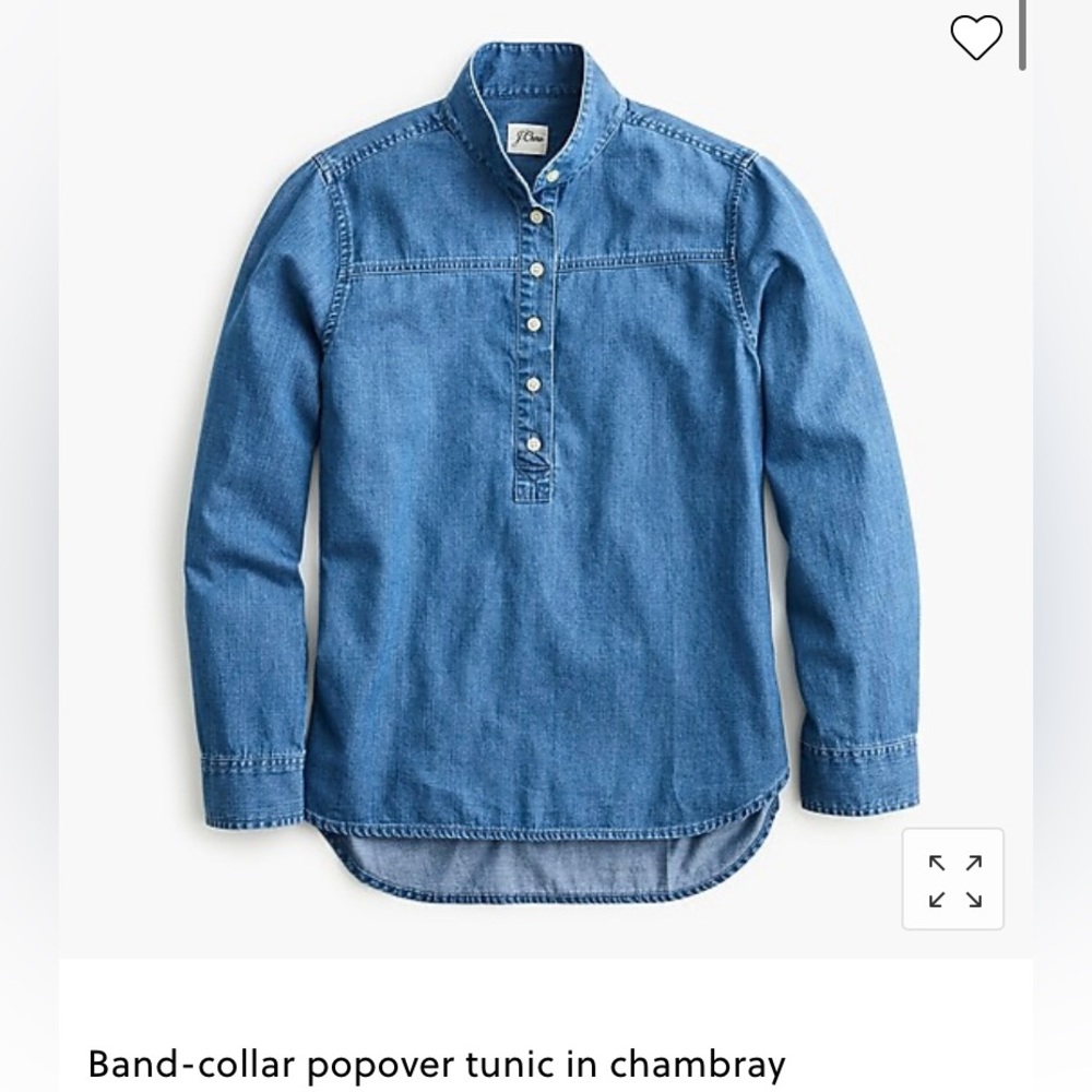J.CREW Denim Popover Tunic in Chambray. Size 2.